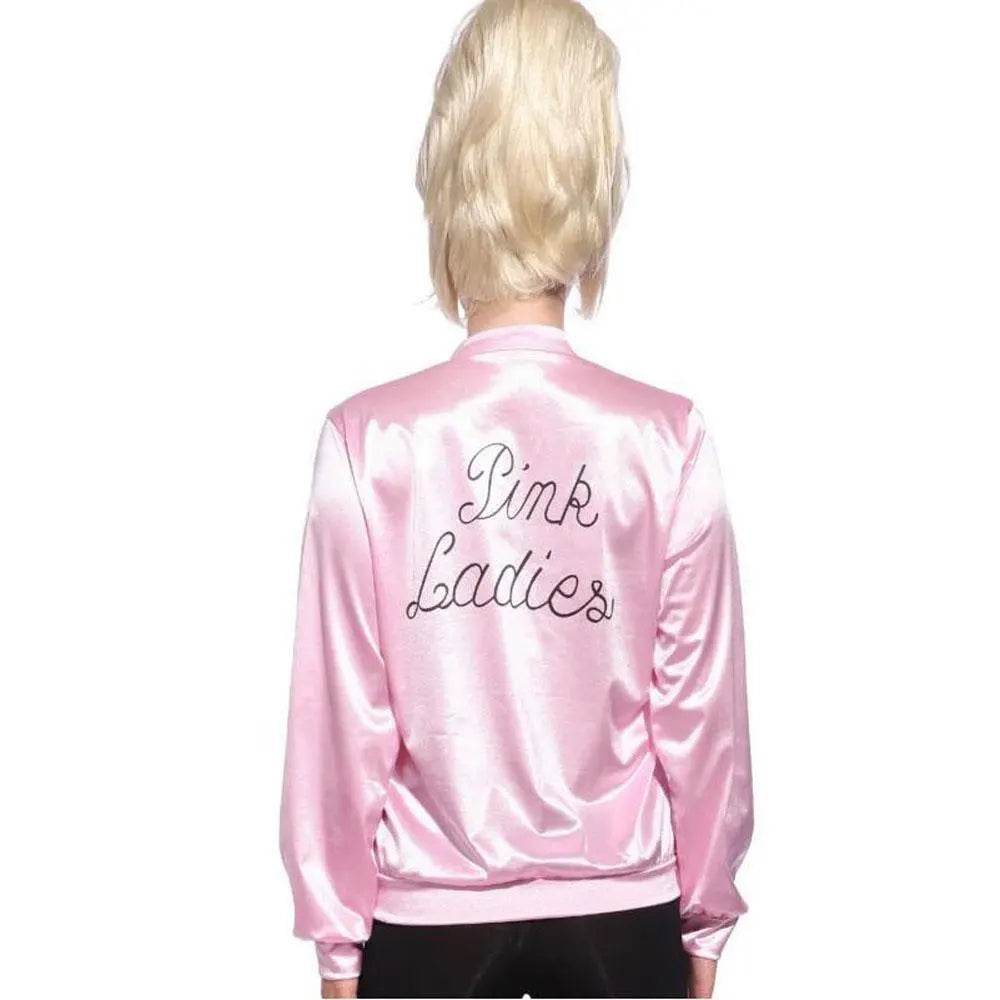 1950s Grease Pink Lady Ladies Satin Jacket Top Fancy Dress Up Costume - zzcosplay