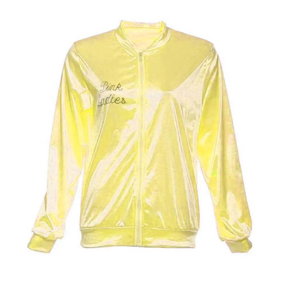 1950s Grease Pink Lady Ladies Satin Jacket Top Fancy Dress Up Costume - zzcosplay