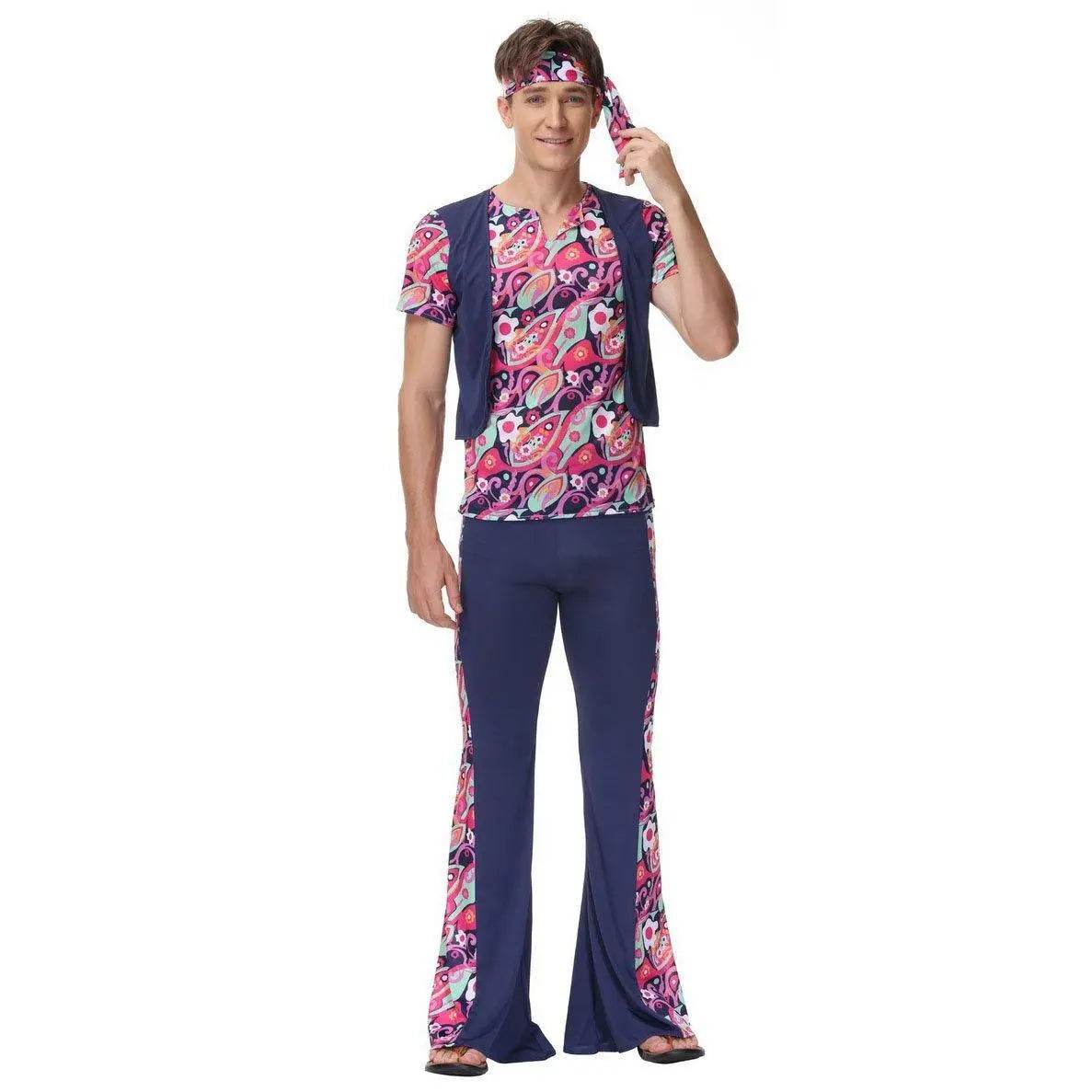 1970s Retro Disco Couple Hippie Hhip Hop Stage Costume Women Men Fancy Dress Halloween - zzcosplay