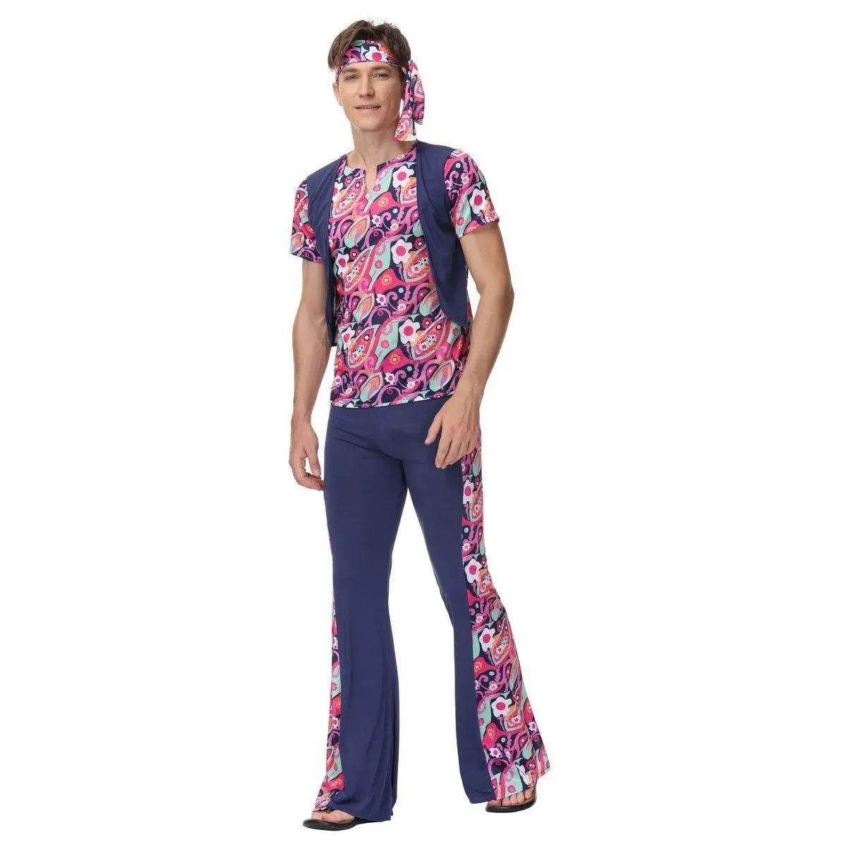 1970s Retro Disco Couple Hippie Hhip Hop Stage Costume Women Men Fancy Dress Halloween - zzcosplay