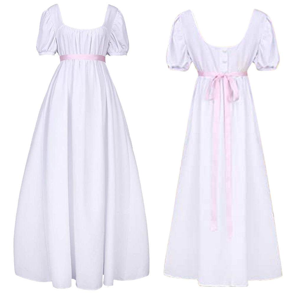Bridgerton cosplay costume vintage regency Victorian tea dress - zzcosplay
