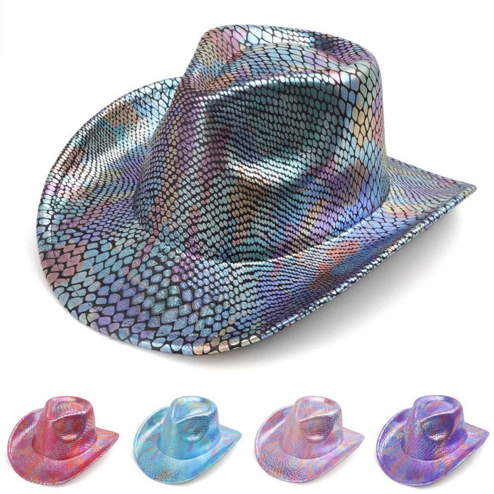Western cowboy hat men's retro sequined Party dance - zzcosplay