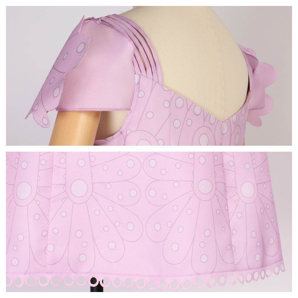 Wicked Glinda Women Pink Short Dress Outfit Carnival Cosplay Costume - zzcosplay