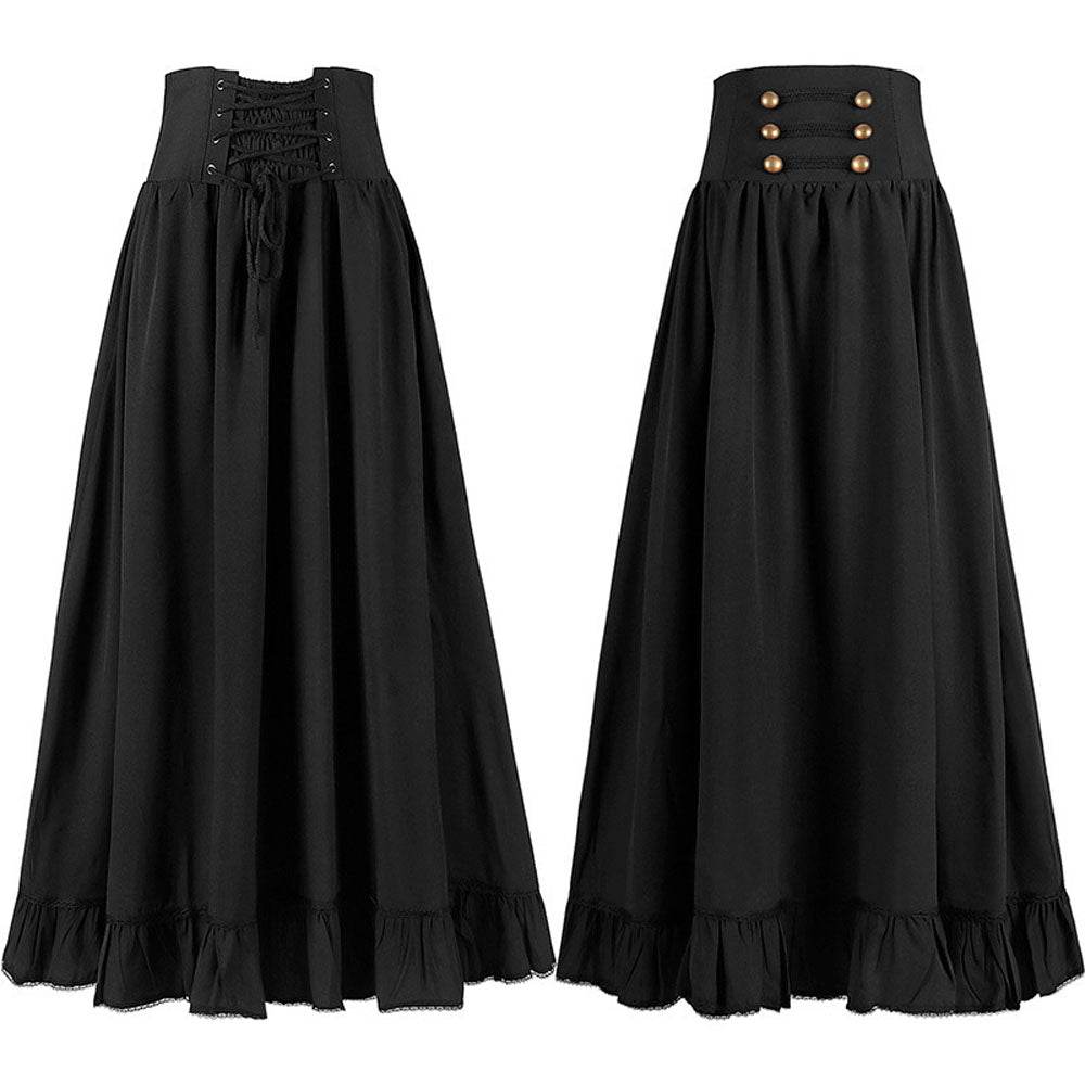 Medieval Women's Retro Style Waist Dance Skirt Dress - zzcosplay