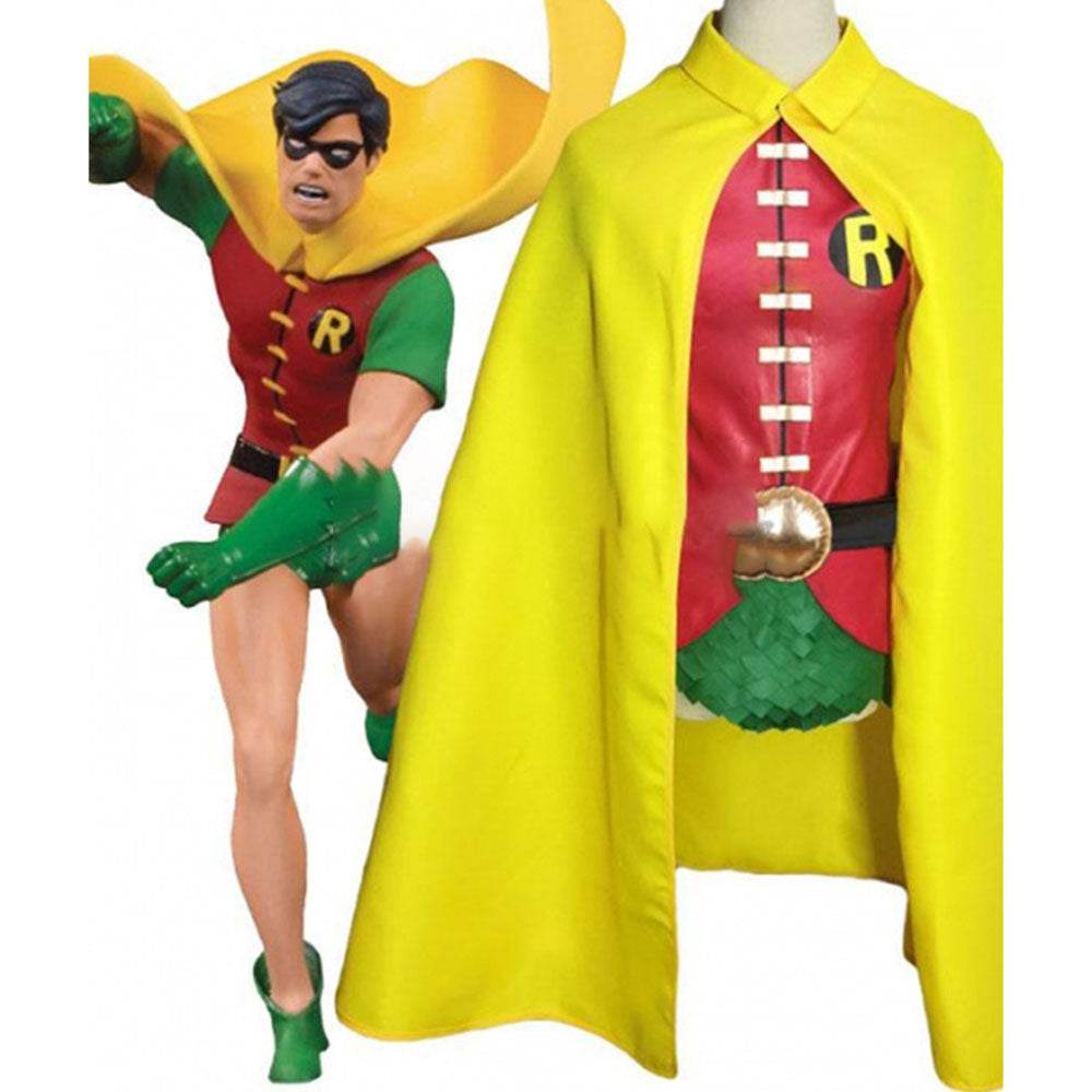 DC Teen Titans Robin Cosplay Anime Costume Halloween For Adult Full Set With Cape - zzcosplay