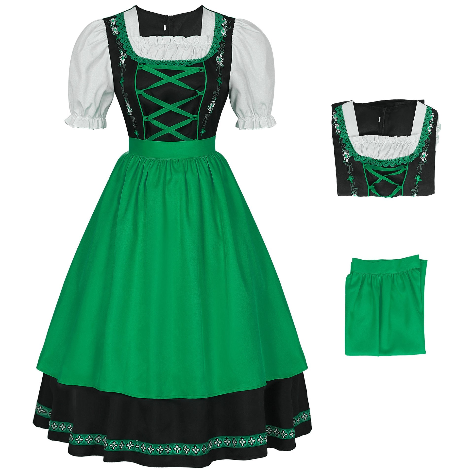 German Oktoberfest Bavarian Nation Costume Overalls Set Halloween Carnival Outfit - ZZCOSPLAY