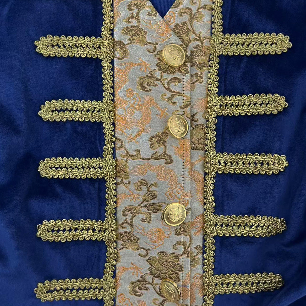 Men's Blue Beauty and the Beast Prince Costume Medieval Tailcoat Gothic Frock Coat - ZZCOSPLAY