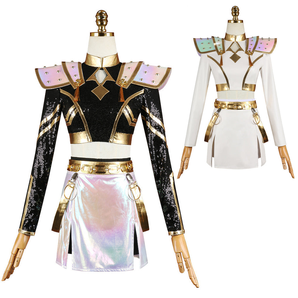 Kpop Witch Hunter Zoe Cosplay Costume Black and Gold Performance - ZZCOSPLAY