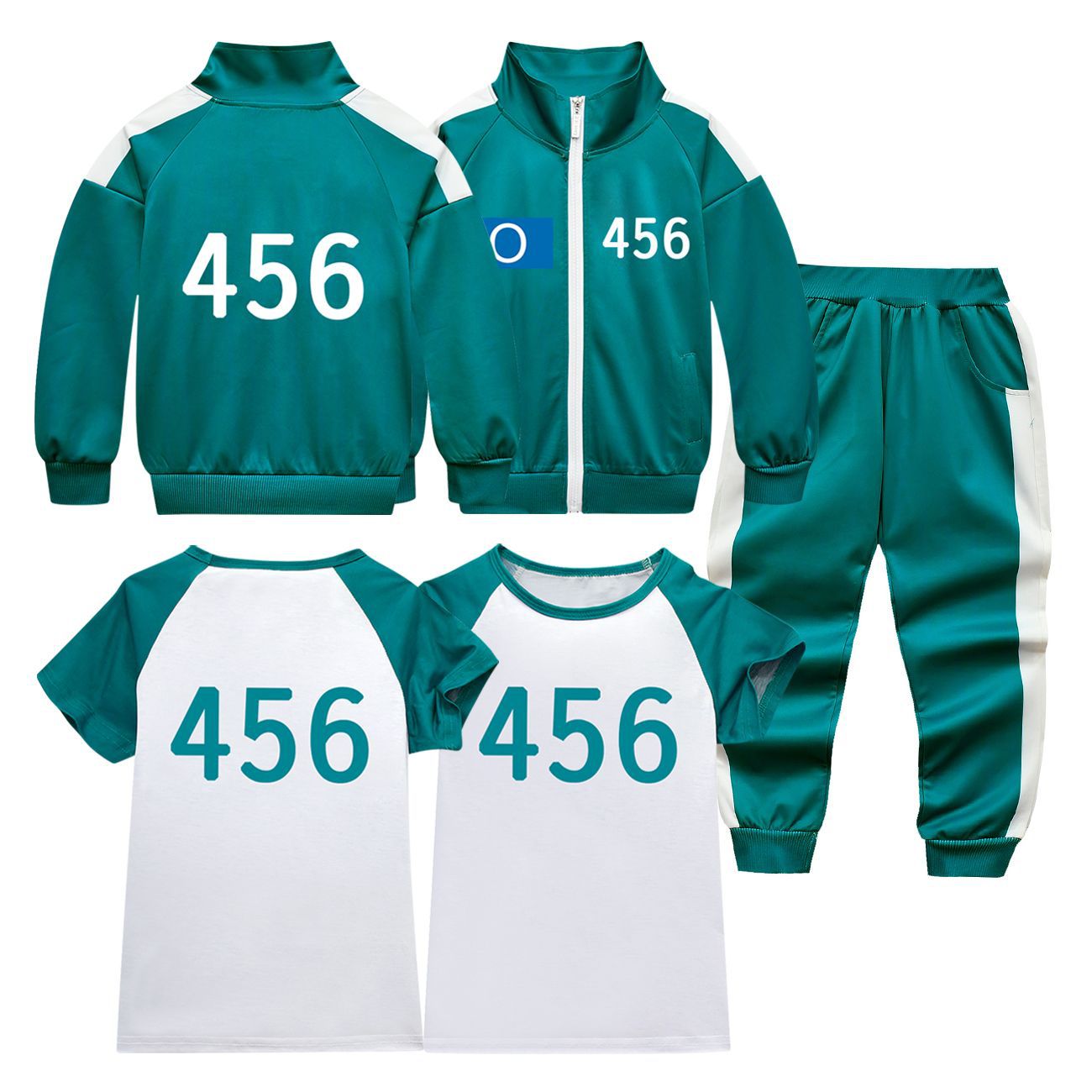 Players Tracksuit Costume Game Cosplay Squid Green Jacket Shirt For Adult Kids - ZZCOSPLAY
