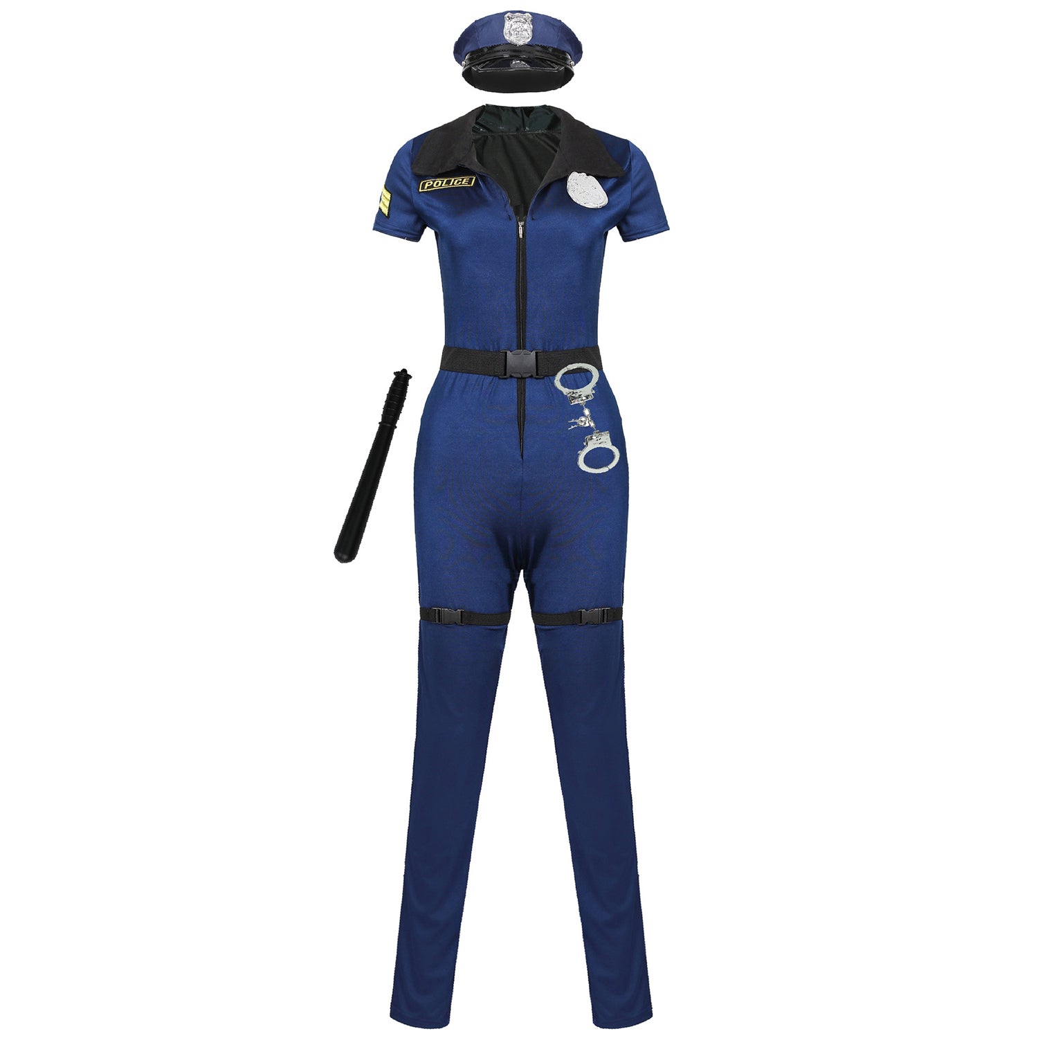 Women Cop Police Costume With Hat Halloween M to XL - ZZCOSPLAY