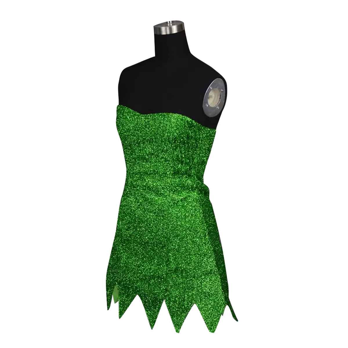 Mischievous Fairy Tinkerbell Costume Green Sequin For Adult