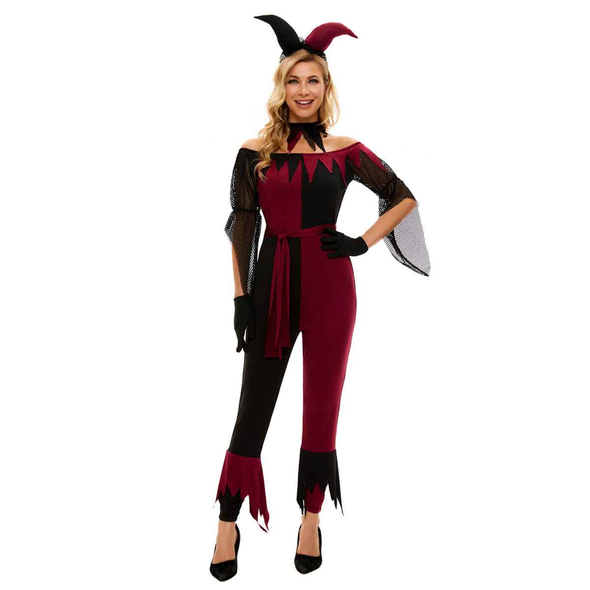 Suicide Squad Psycho Jester Clown Costume For Women Halloween