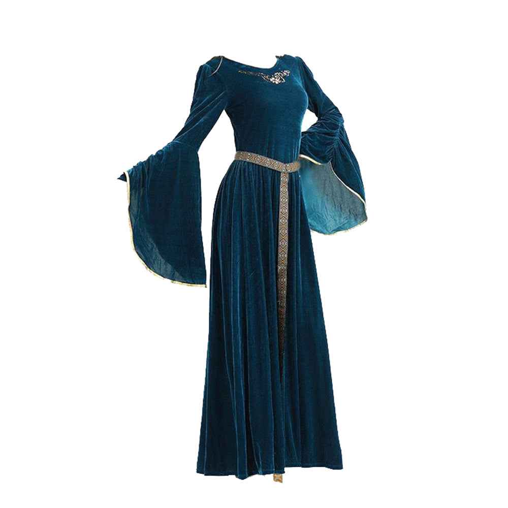 Ankola Halloween Medieval Princess Bell Sleeves Vintage Dress for Women Party