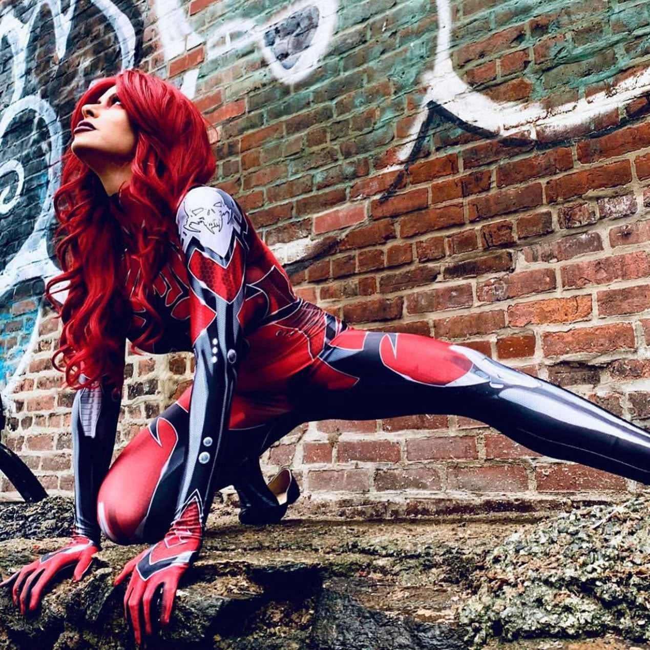 Avengers Red Widow Spider Women Jumpsuit Superhero Costume Halloween