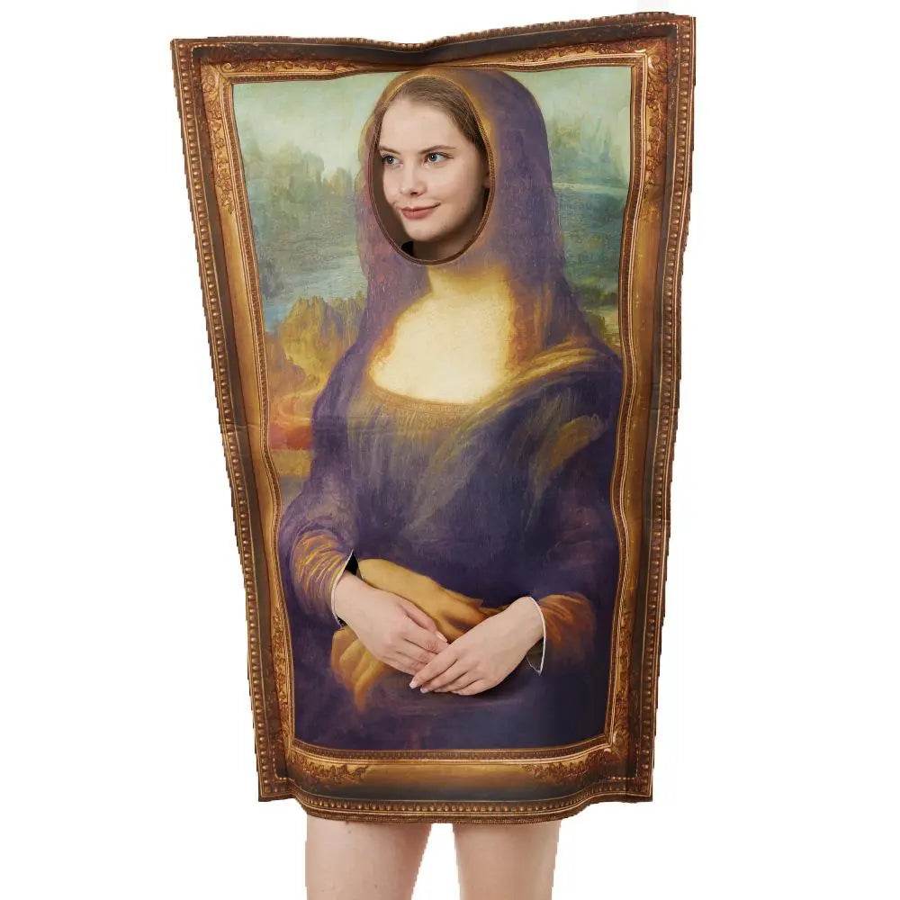 Spoof Murals Mona Lisa Artist Costume Funny Novelty Halloween - zzcosplay