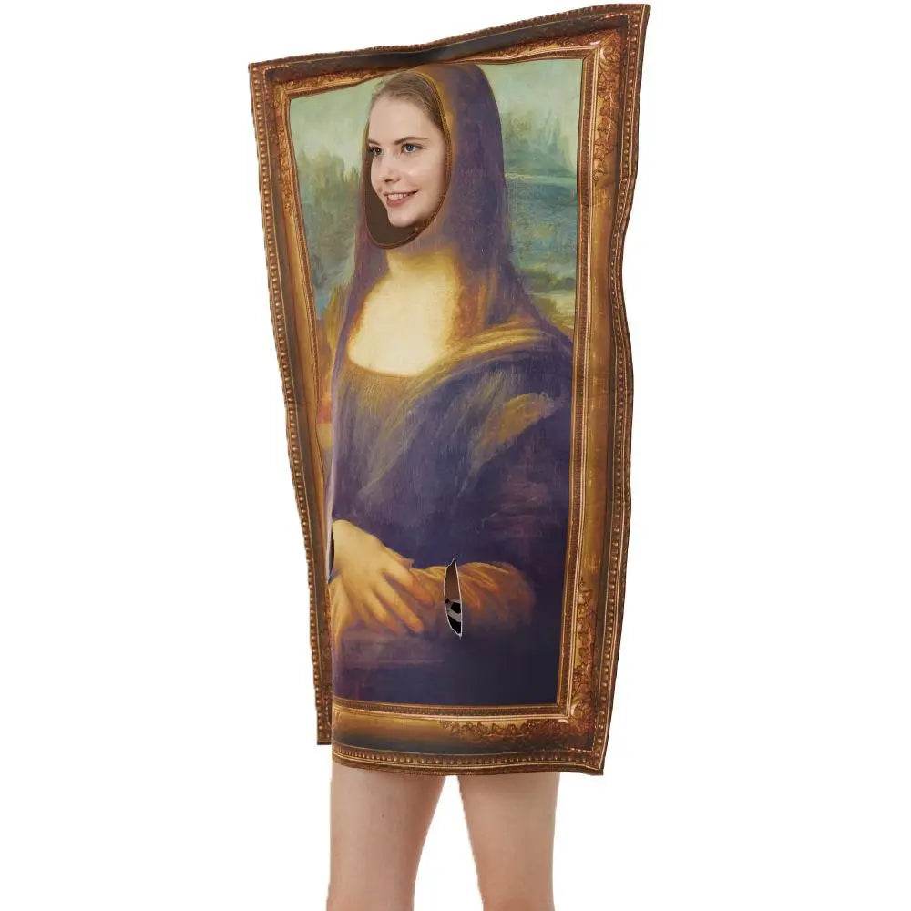 Spoof Murals Mona Lisa Artist Costume Funny Novelty Halloween - zzcosplay