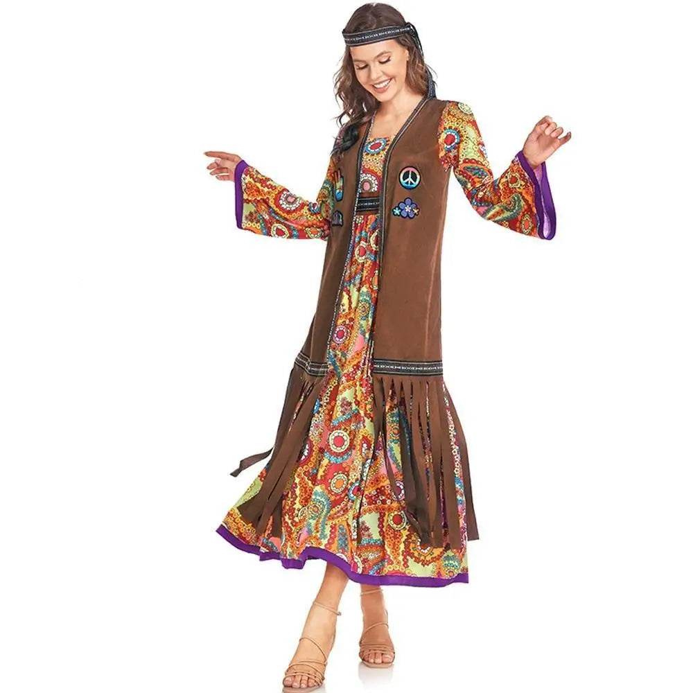 60-70s Retro Disco Hippie Halloween Costume Carnival Ballroom Performance Costume - zzcosplay