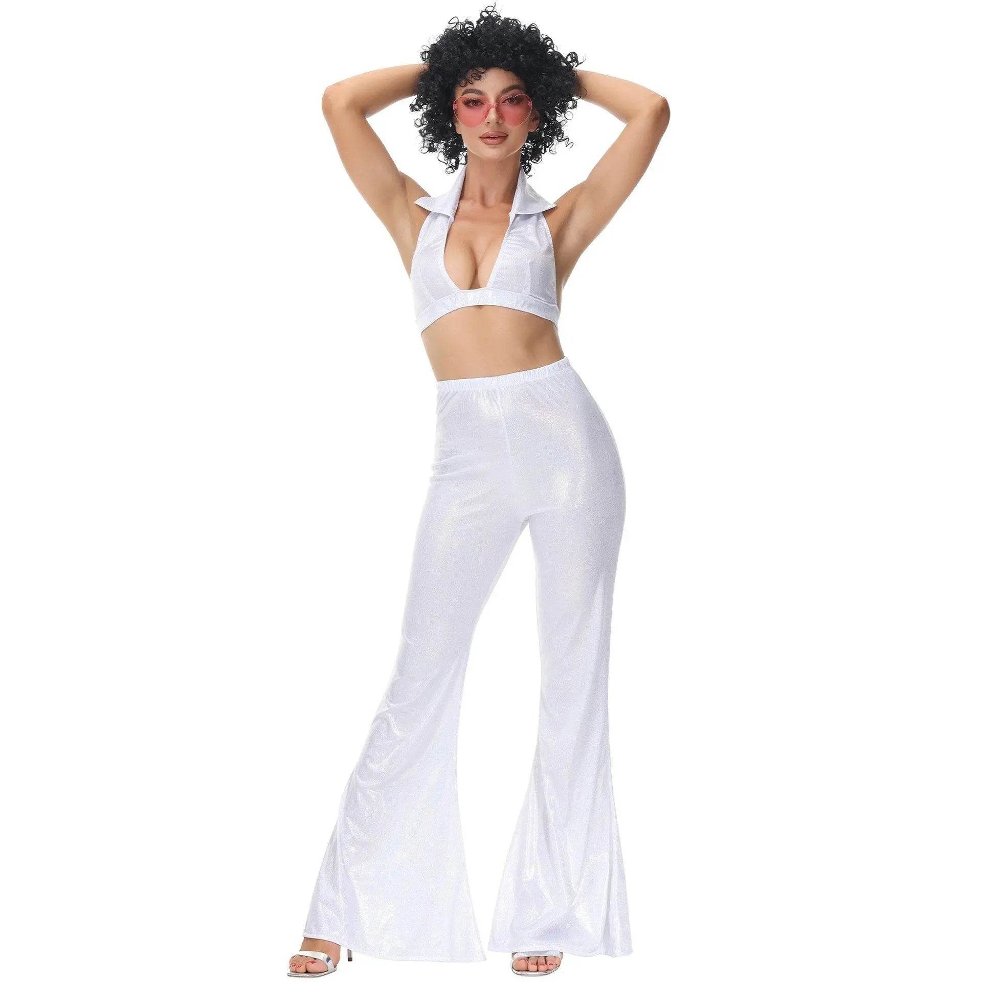 80s Retro Disco Costumes Fancy Dress Cosplay Halloween Outfit For Female - zzcosplay