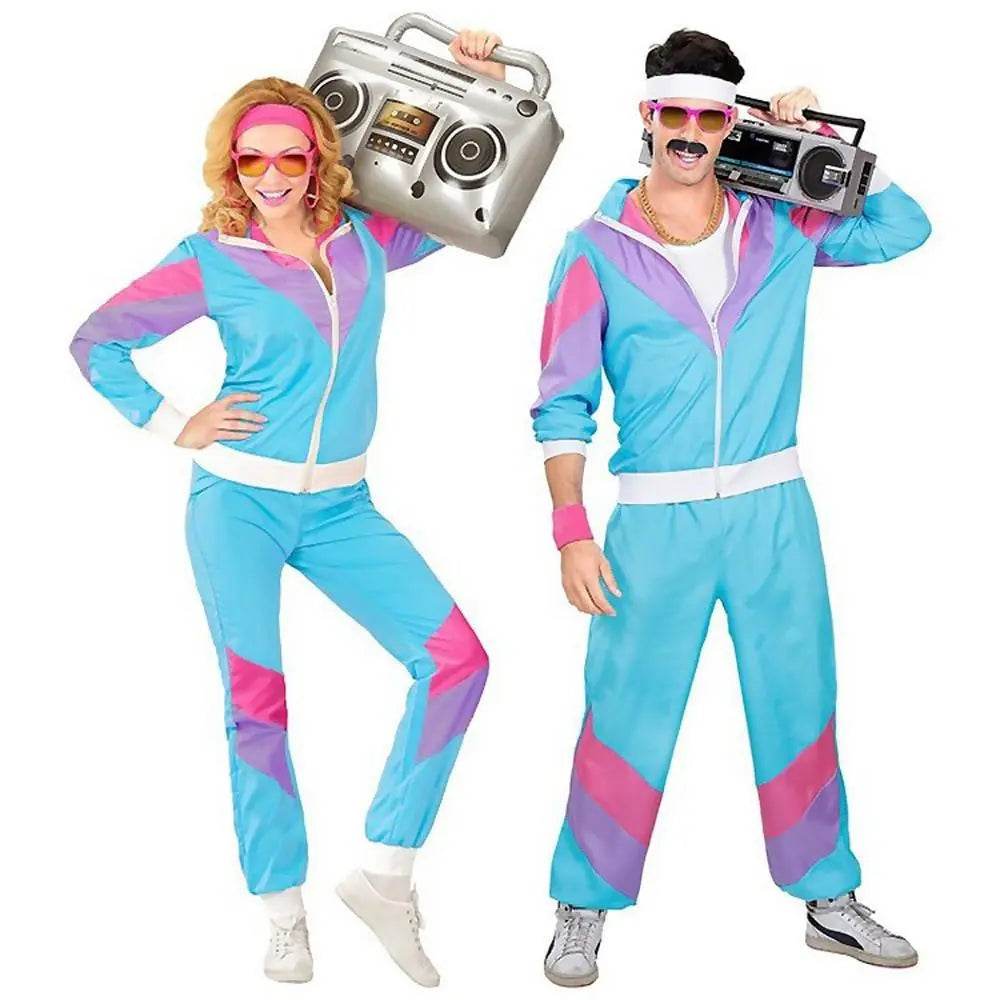 80s Retro Disco Hip Hop Fancy Dress Adult Costume Outfits Carnival Suit - zzcosplay