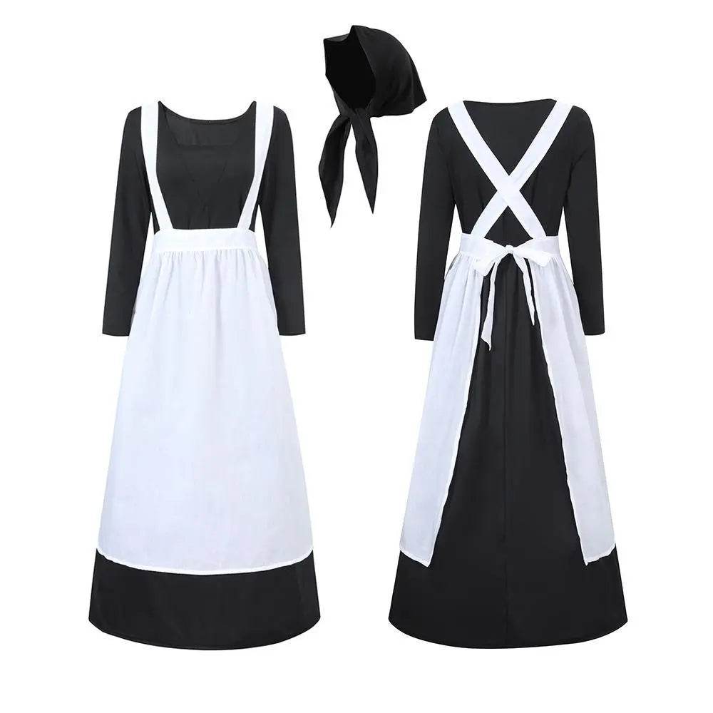 Adult Female French Manor Maid Costume Retro Halloween Dress - zzcosplay