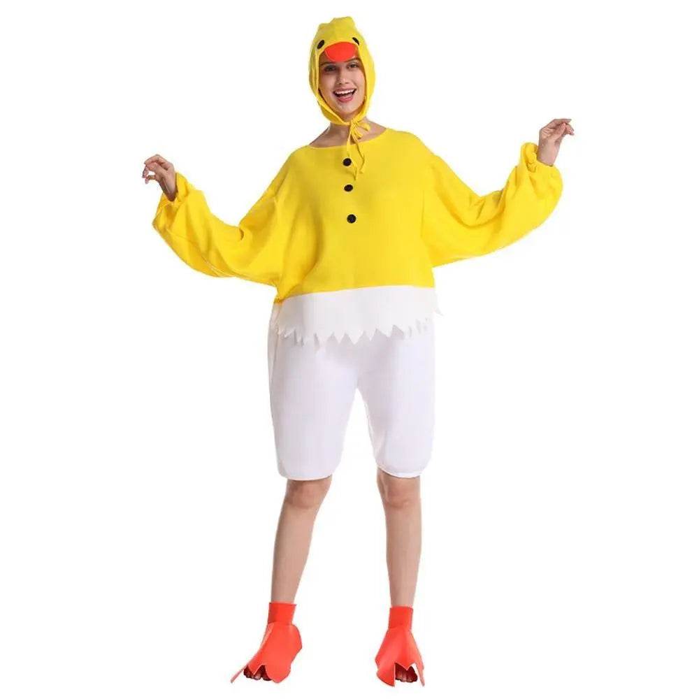 Adult Funny Yellow Chick Jumpsuit Cosplay Stage Performance Costume - zzcosplay