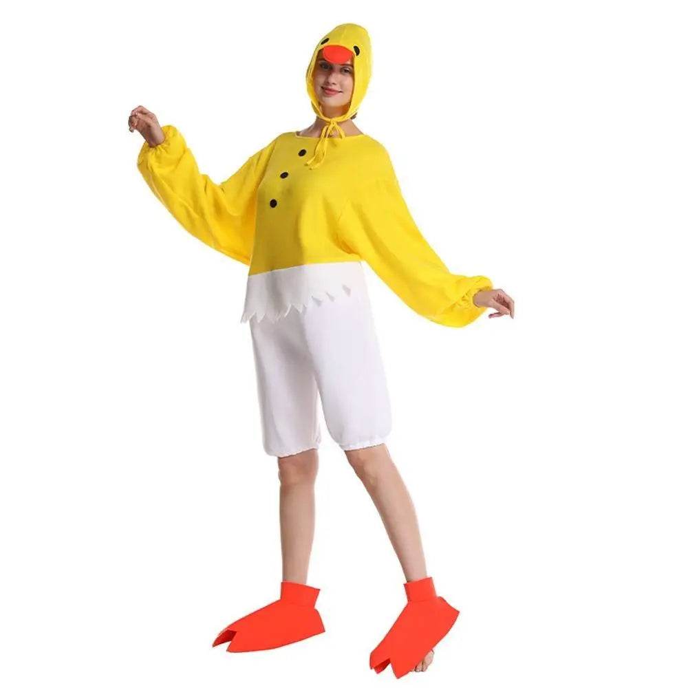 Adult Funny Yellow Chick Jumpsuit Cosplay Stage Performance Costume - zzcosplay