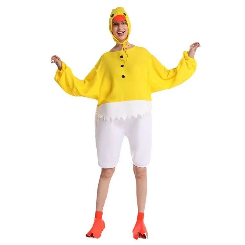 Adult Funny Yellow Chick Jumpsuit Cosplay Stage Performance Costume - zzcosplay