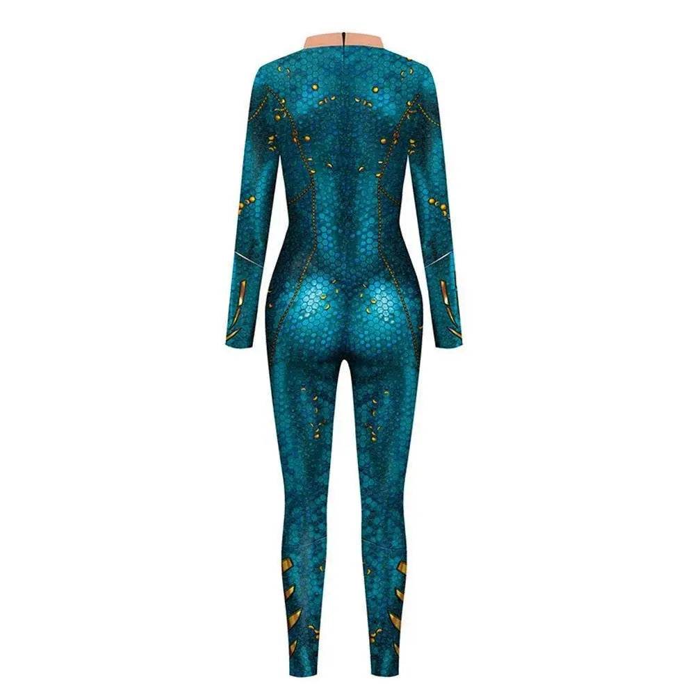 Atlanna Queen Aquaman Cosplay Costume Jumpsuit Halloween Sequined Catsuit Party Zentai - zzcosplay
