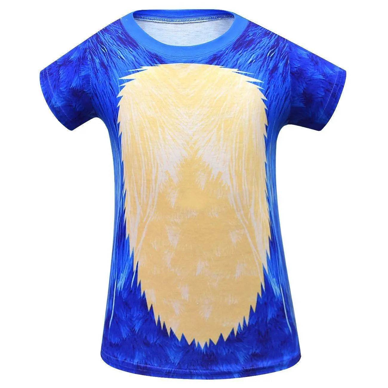 Boys Sonic the Hedgehog Print Costume Short sleeve Pants Suit - zzcosplay