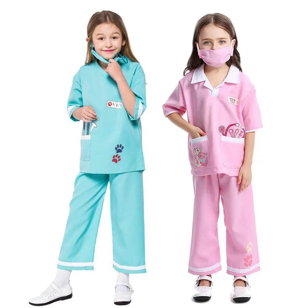 Child Unisex Doctor Dress-up Veterinarian Role Play Halloween Costumes for kids - zzcosplay