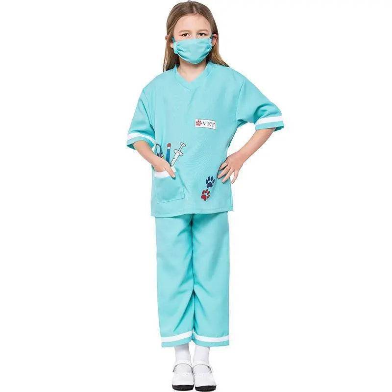 Child Unisex Doctor Dress-up Veterinarian Role Play Halloween Costumes for kids - zzcosplay