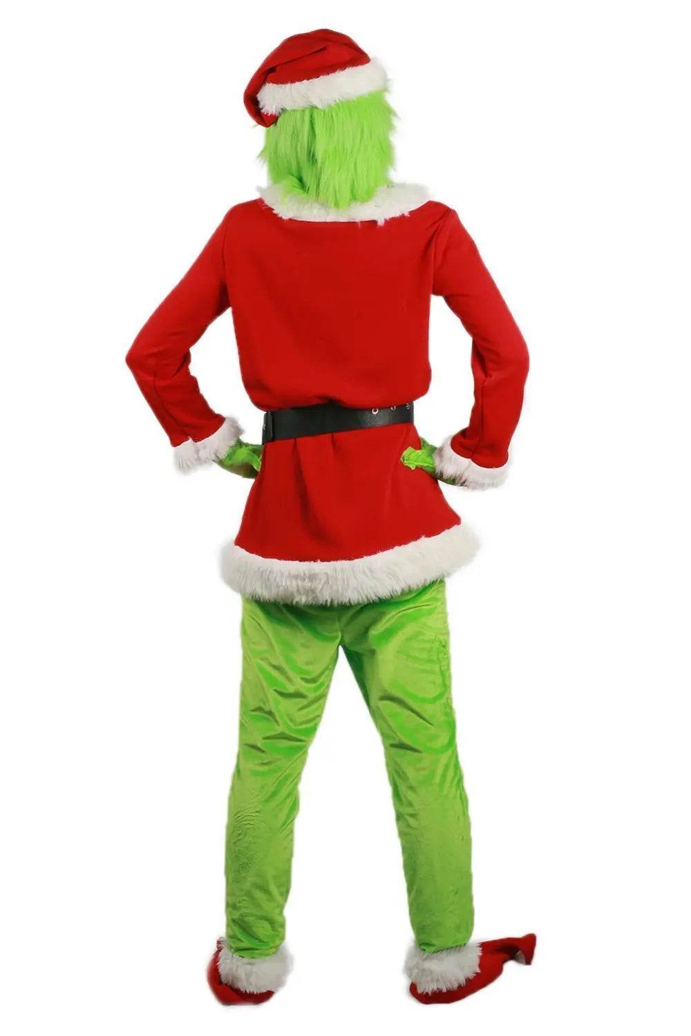 Christmas The Grinch Cosplay Costumes Party Performance Furry Santa Suit - zzcosplay