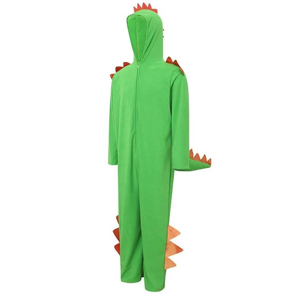 Cute Green Big Tail Dinosaur Animal Adult Jumpsuit Cosplay Costume Carnival - zzcosplay