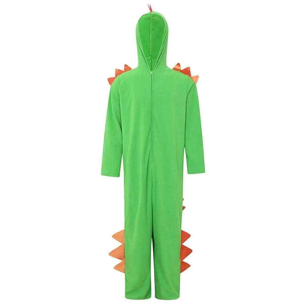 Cute Green Big Tail Dinosaur Animal Adult Jumpsuit Cosplay Costume Carnival - zzcosplay