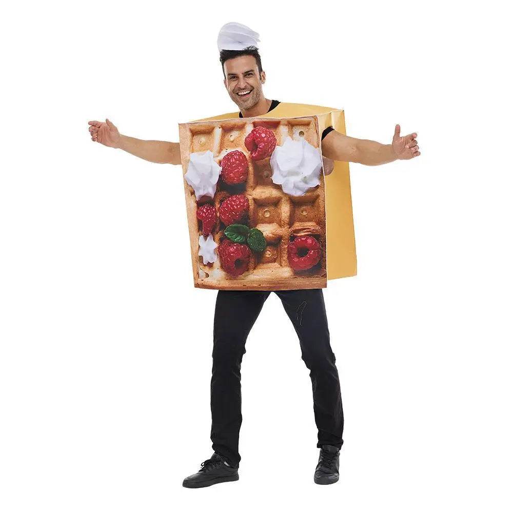 Funny Food Waffle Muffins Halloween Carnival Suit Cosplay Costume For Adults - zzcosplay