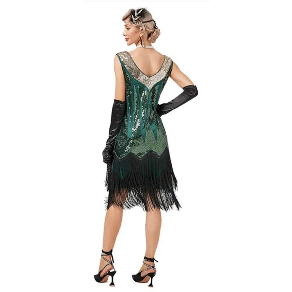 Gatsby 1920s Party Fringe Flapper Dress Retro Costume - zzcosplay