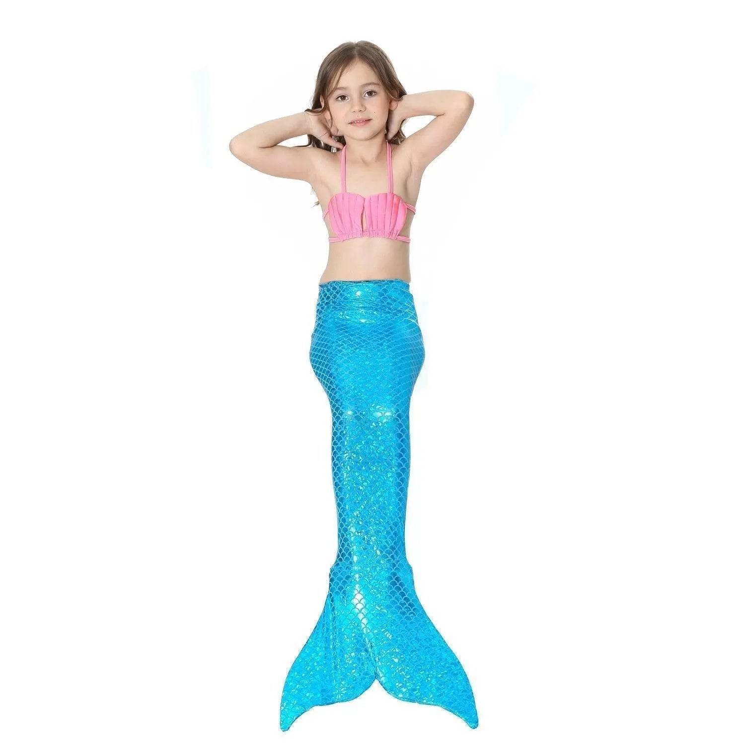 Girls Kids Mermaid Tail Swimwear Bikini Set Swimsuit Swimming Costume - zzcosplay