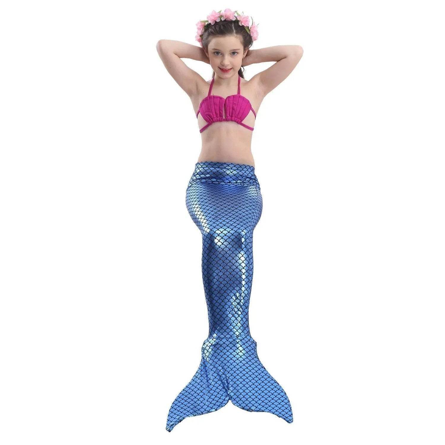 Girls Kids Mermaid Tail Swimwear Bikini Set Swimsuit Swimming Costume - zzcosplay
