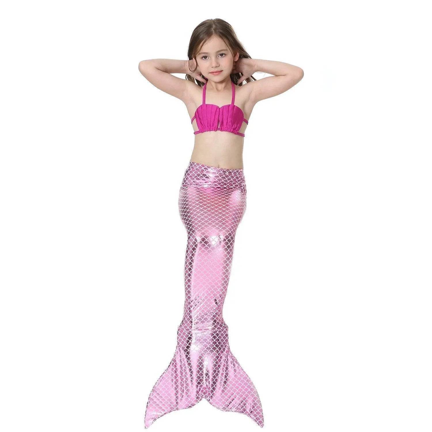 Girls Kids Mermaid Tail Swimwear Bikini Set Swimsuit Swimming Costume - zzcosplay