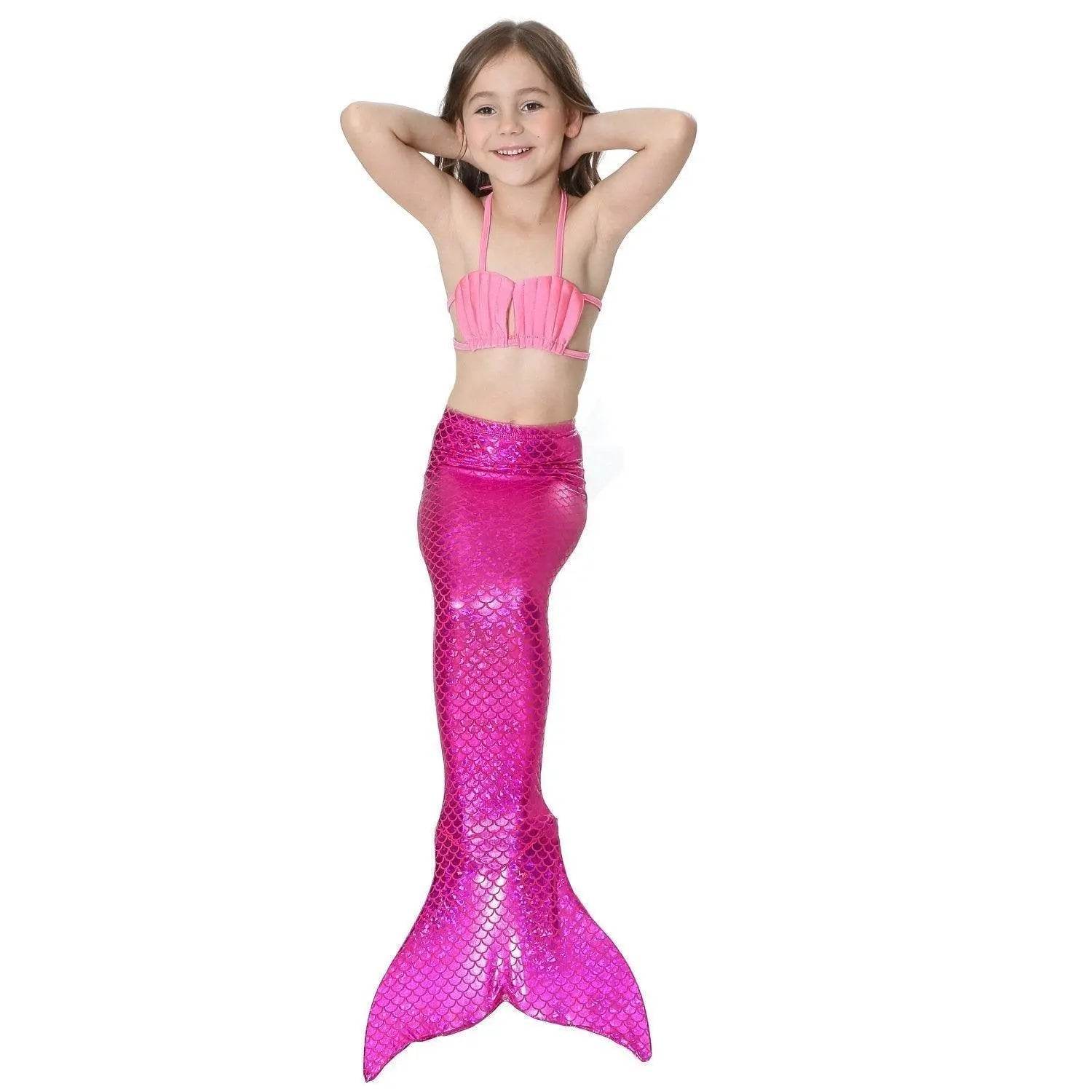 Girls Kids Mermaid Tail Swimwear Bikini Set Swimsuit Swimming Costume - zzcosplay