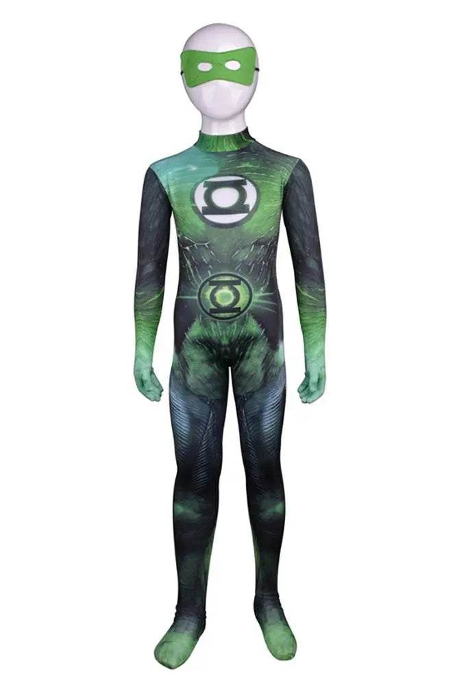 Green Lantern Hal Jordan Muscle Suit Kids Superhero Cosplay Costume - zzcosplay