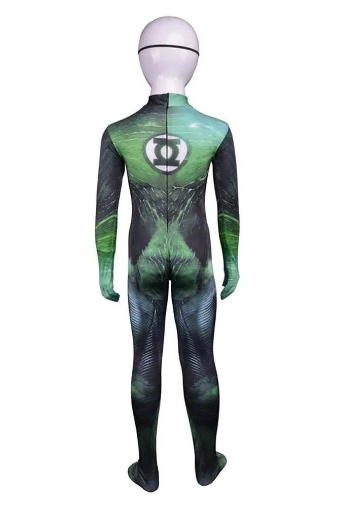 Green Lantern Hal Jordan Muscle Suit Kids Superhero Cosplay Costume - zzcosplay