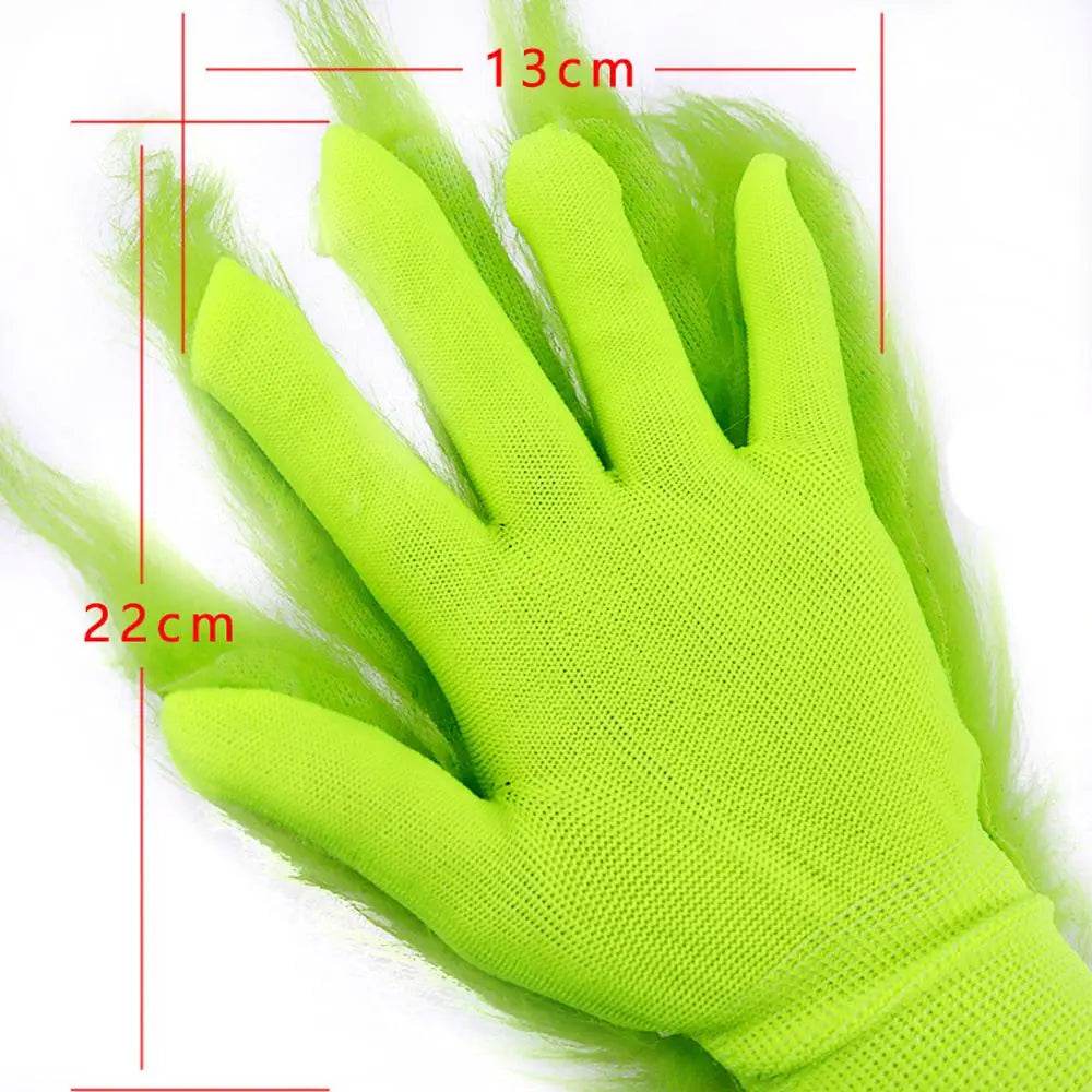 Green The Grinch Christmas Costumes Gloves - zzcosplay