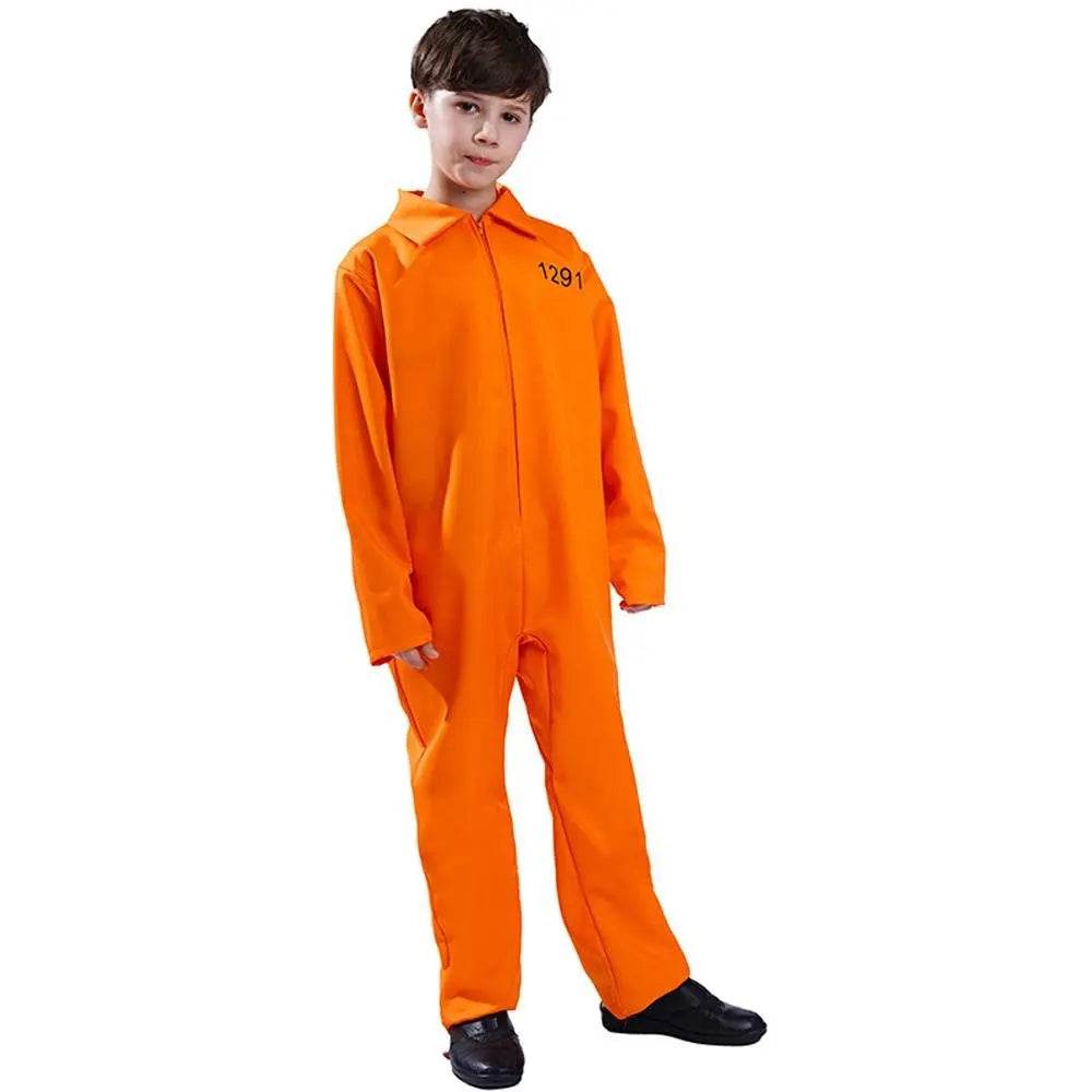 Halloween Boy's Costumes Prisoner Stage Performance Jumpsuit Cosplay Costume - zzcosplay