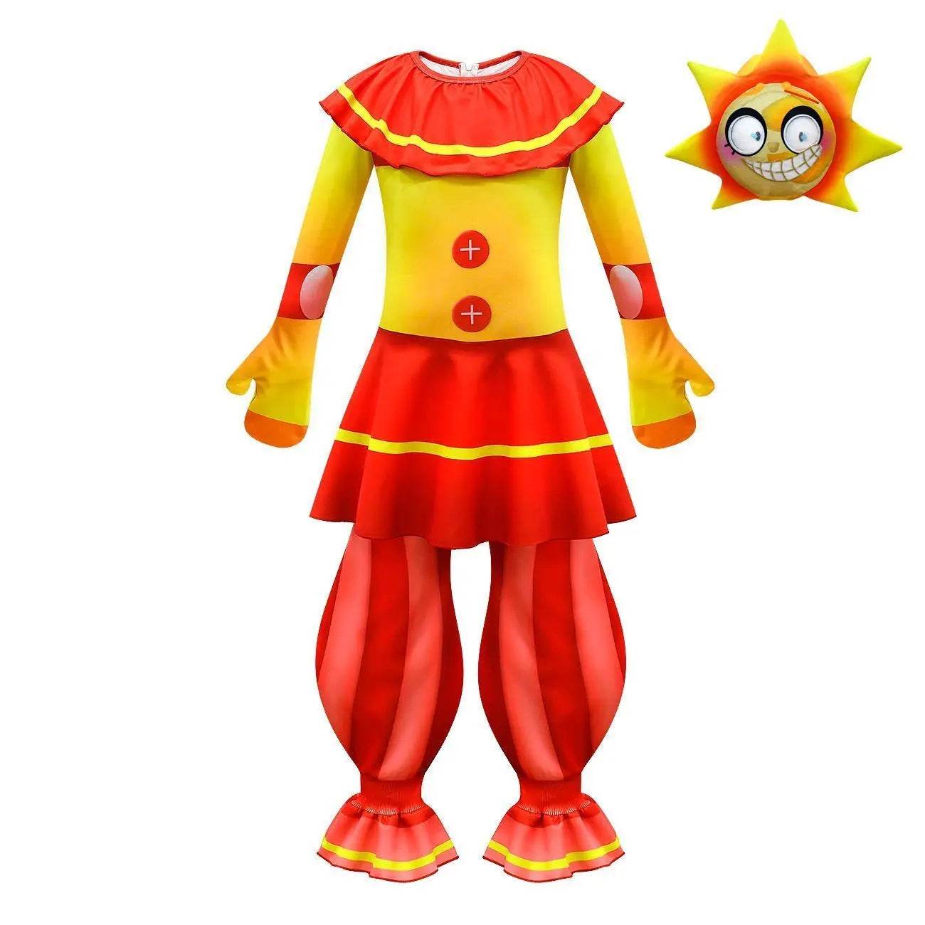 Halloween Clown Cosplay Costumes Jumpsuit Sun Moon Performance Romper For Kids - zzcosplay
