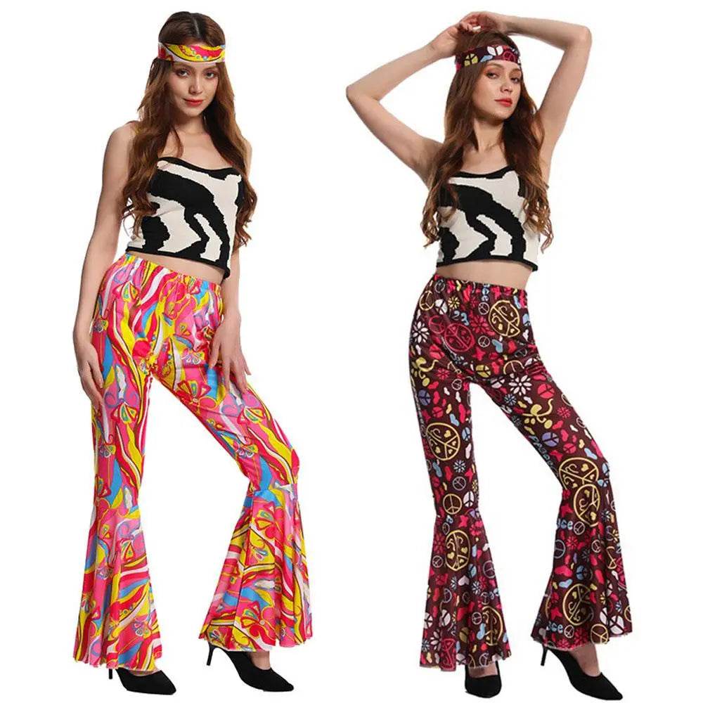Hip Hop Rock Hippie 70s Costumes Cosplay Bell Bottoms - zzcosplay