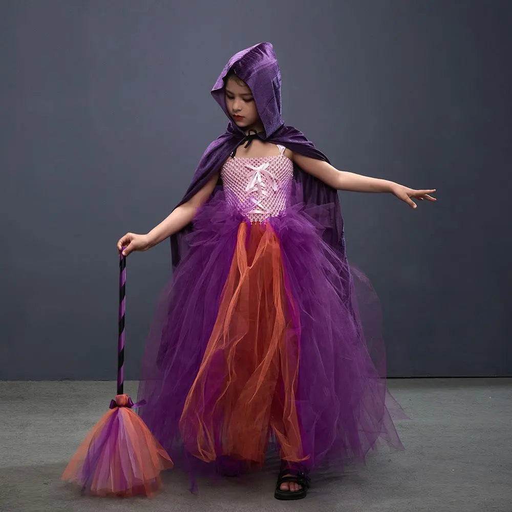 Hocus Pocus Sanderson Winifred Sarah Mary Costume sisters Tutu Dress for kids Girl Halloween Party Gift - zzcosplay