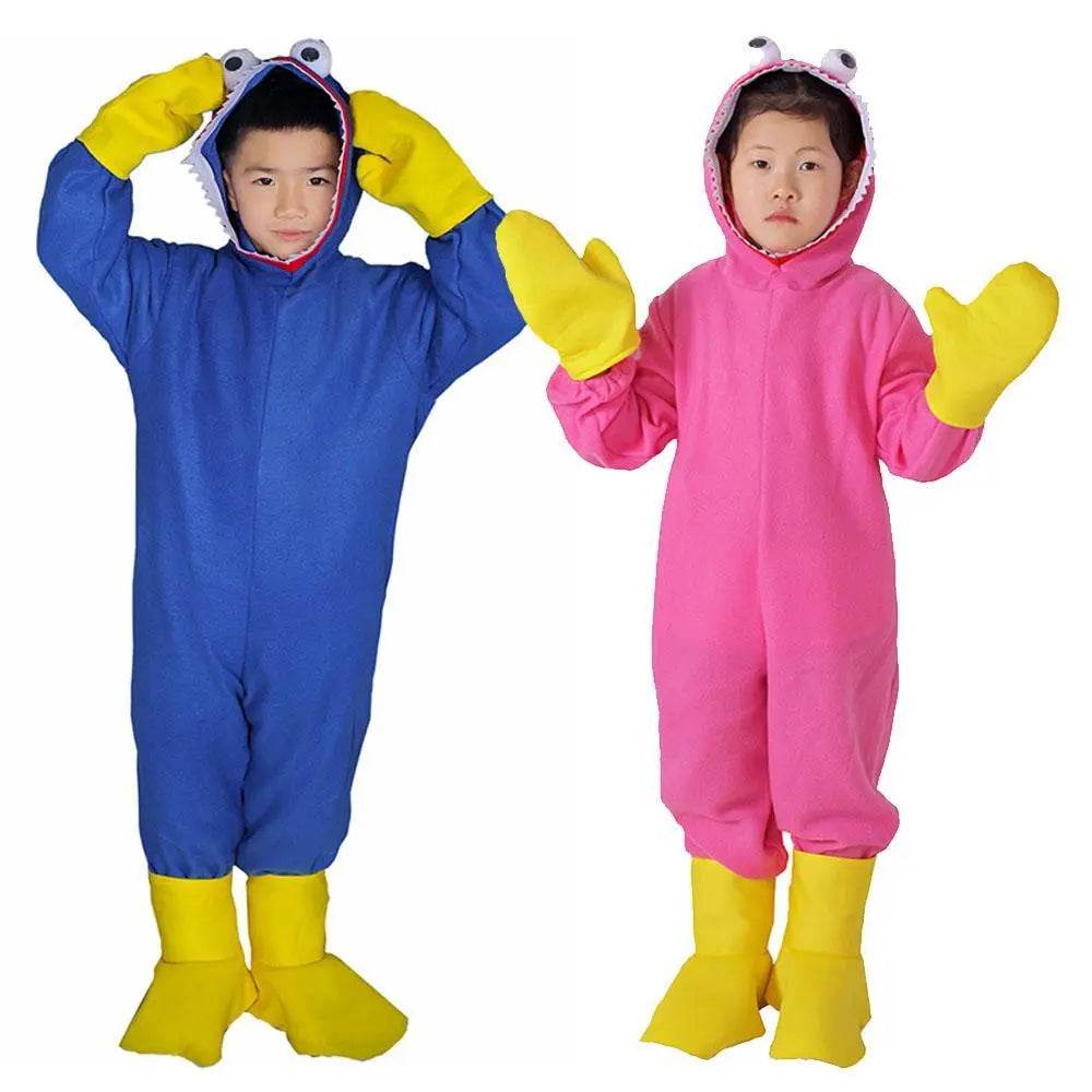 Huggy-Wuggy Cosplay Costume Poppy-Playtime Jumpsuit Onesie Halloween Outfit for Kids Boys Girls - zzcosplay