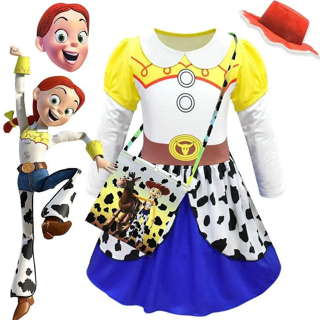Jessie Toy Story 4 Costume Long Sleeve Dress for Kids Girls - zzcosplay