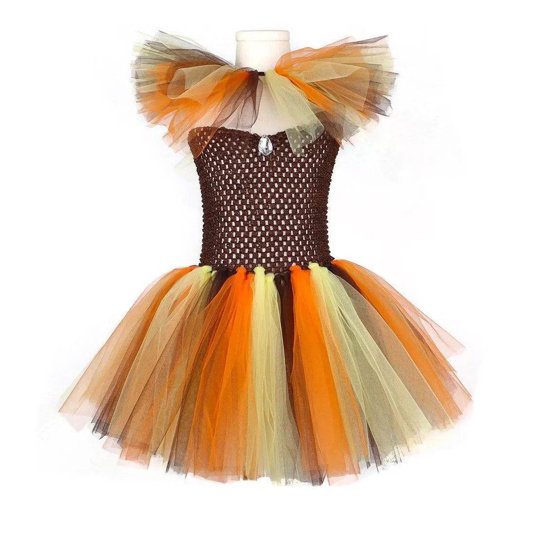Jungle Safari Tutu Dress Costumes for Girls Halloween Reindeer Tiger Lion Leopard - zzcosplay